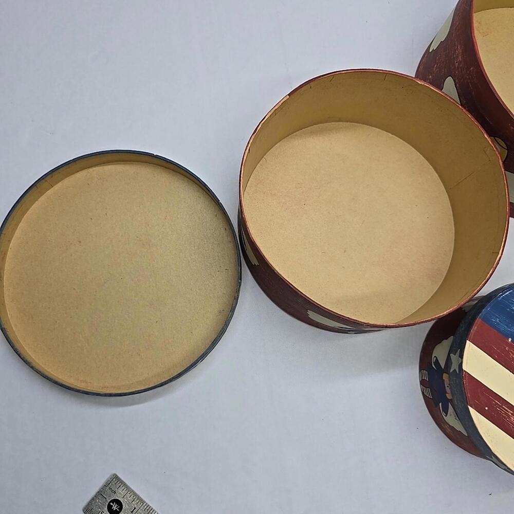 Lot of 3 Vintage Patriotic Angel paper Box Red/White Stripes Stars Angels - Picture 14 of 15